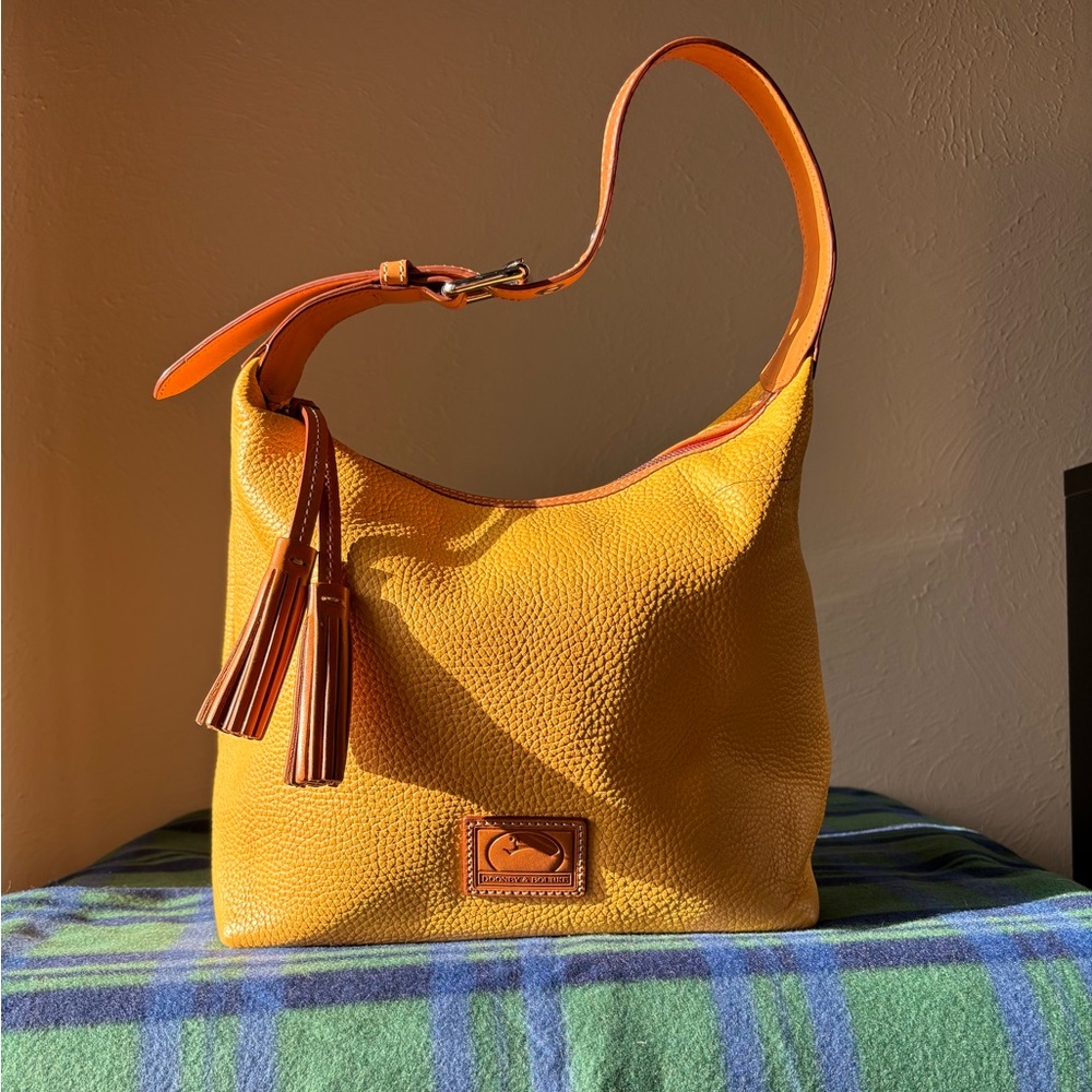 Yellow Leather Dooney & Bourke Hobo Shoulder Bag